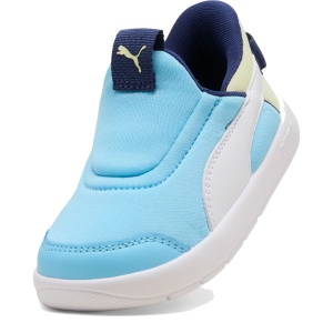 Pantofi sport băieți Puma Courtflex v3 Sliptech Inf Blue-white — vedere în perspectivă