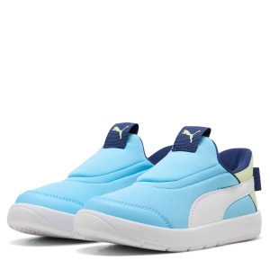 Pantofi sport băieți Puma Courtflex v3 Sliptech PS Blue-White