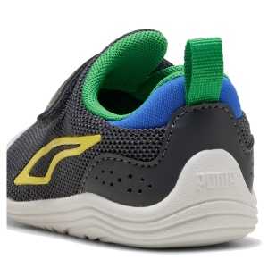 Pantofi sport băieți Puma Kitten Mesh V Inf Strong Gray-Lemon — detaliu călcâi