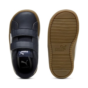 Pantofi sport baieti Puma Rickie Classic V Inf New Navy 394254-21, culoare bleumarin, inchidere dubla cu scai, talpa maro