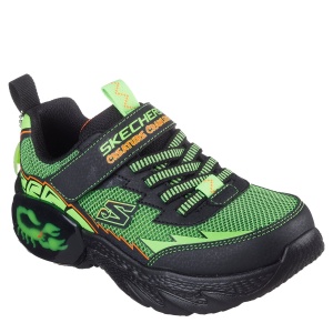 Pantofi sport băieți Skechers Creature Crawlers Black Lime — vedere în perspectivă
