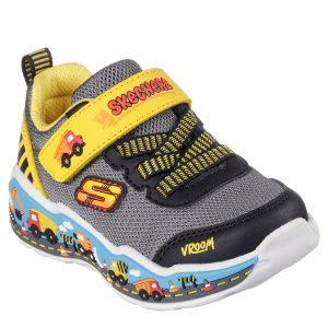Pantofi sport băieți Skechers Play Scene Black Yellow — vedere în perspectivă