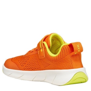 Pantofi sport barefoot băieți Geox Foot-Run Boy Orange Lime Green — vedere din spate