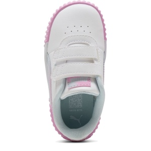 Pantofi sport fete Carina 3.0 Faded Glow V Inf PUMA White-Mauve Glow - vedere de sus și talpa - 407502/01