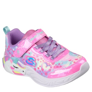 Pantofi sport fete cu luminițe Skechers Heart Sparkles Pink — vedere în perspectivă