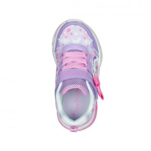 Skechers Pantofi sport Fete Flutter Heart Lights Lavender Hot Pink incaltaminte copii bigstep