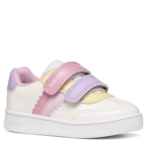 Pantofi sport fete Geox Eclyper Girl Optic White/Nude - B665MA/000BC/C1R8Z - față