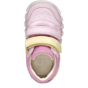 Pantofi sport fete Geox Iupidoo Girl Pink Lt Yellow — vedere de sus