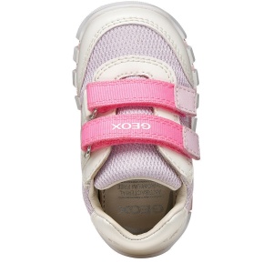 Pantofi sport fete Geox Iupidoo Girl White Lilac — vedere de sus