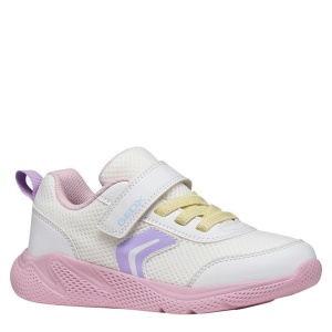 Pantofi sport fete Geox Sprintye White Pink — vedere în perspectivă
