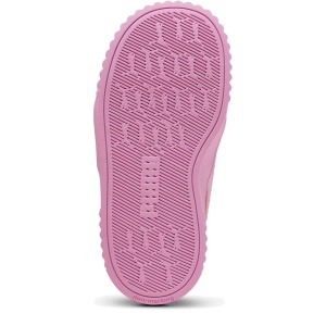Pantofi sport fete Puma Carina 3.0 DORA V Inf Warm White-Bright Papaya - vedere de sus și talpa - 407770/01