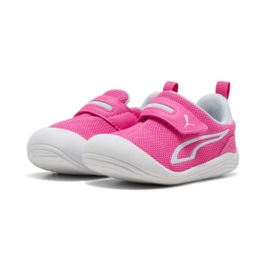 Pantofi sport pentru fete Puma Kitten Mesh V Inf Fluro Pink, model roz cu închidere velcro și talpă albă EVA, ideali pentru copii mici.