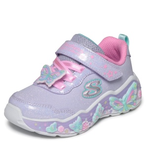 Pantofi sport fete Skechers S Lights-Lil Butterfly Bliss Lila — vedere laterală detaliată