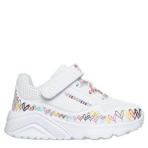 Pantofi sport fete Skechers Uno Lite Heart Craze White Multi mărimi 22-26