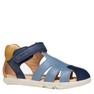 Sandale băieți Geox Sandal Steppieup Navy Ochreyellow — vedere în perspectivă