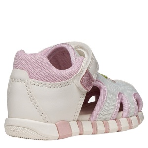 Sandale fete Geox Sandal Iupidoo Girl White Pink — vedere din față