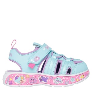 Sandale fete Skechers Play Scene Splash Turquoise
