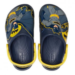 Sandale plaja Baieti Crocs Batman Patch Clog K Navy Bleu Marine incaltaminte copii bigstep