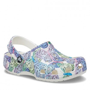 Crocs Sandale plaja Fete Classic Butterfly Clog K White incaltaminte copii bigstep