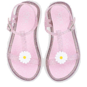 Sandale plajă fete Igor Tricia Floral Rosa Multi Glitter