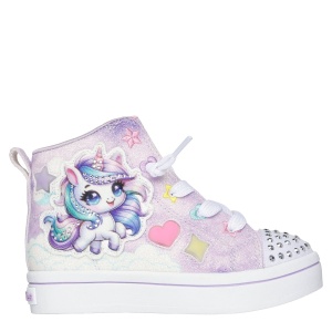 Teniși fete Skechers Twi Lites Unicorn Kitty Lavender mărimi 22-26