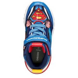 Ghete băieți cu luminițe Geox J Ciberdron Boy Blue Red — vedere de sus