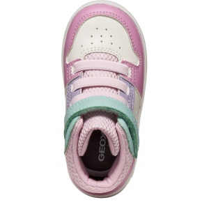 Ghete fete Geox Eclyper White Dk Pink — vedere de sus
