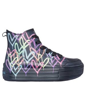 Ghete fete Skechers Hyperlift Love Daze Black Multi