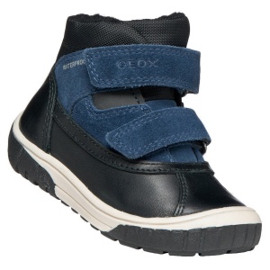 Ghete îmblănite impermeabile băieți Geox Omar WPF Black Navy — vedere din față