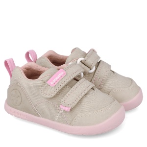 Pantofi barefoot fete Biomecanics Beige Y Rosa - Img 2