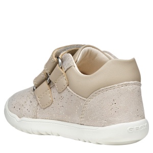 Pantofi fete Geox First Steps Macchia Girl Beige — vedere din spate