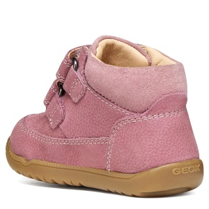 Pantofi fete Geox Macchia Girl Dk Pink Velur - B664PD/03322/C8006 - spate