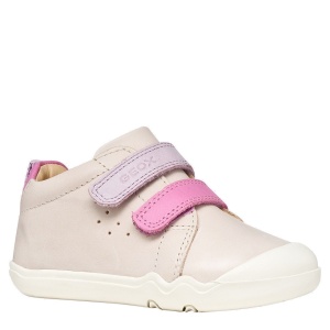 Pantofi fete Geox Steppieup Girl Ivory Dk Pink — vedere în perspectivă