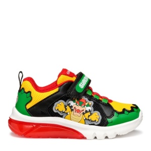 Geox Pantofi sport baieti Ciberdron Boy Green Red J55LBE-01454-C3221