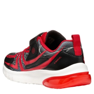 Pantofi sport băieți Geox Ciberdron Boy Black Red — vedere din spate