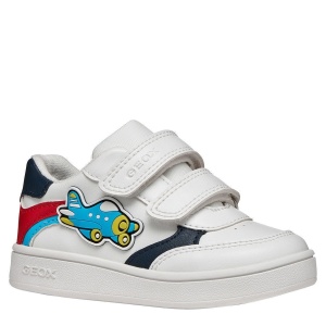 Pantofi sport băieți Geox Eclyper Boy White Red — vedere în perspectivă