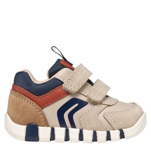 Pantofi sport băieți Geox Iupidoo Boy Lt Taupe/Orange
