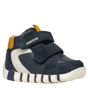 Pantofi sport băieți Geox Iupidoo Boy Navy Ochre — vedere în perspectivă