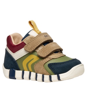 Pantofi sport băieți Geox Iupidoo Navy Pistachio - vedere în perspectivă - B3555D/05422/CF4E3