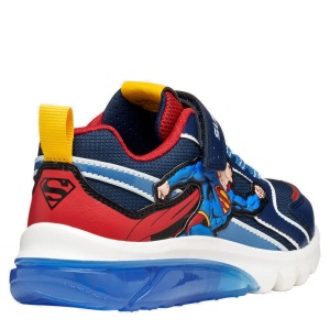 Pantofi sport băieți Geox J Ciberdron Superman Blue Red — vedere din față