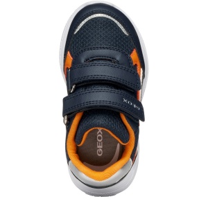 Pantofi sport băieți Geox Sprintye Boy Navy Orange — vedere de sus