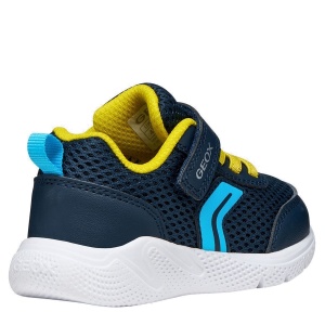 Pantofi sport băieți Geox Sprintye Boy Navy Yellow — vedere din față