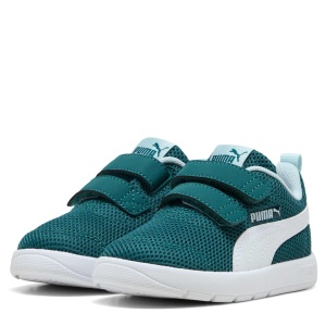 Pantofi sport băieți Puma Courtflex V3 Mesh Inf Emerald Ice-White
