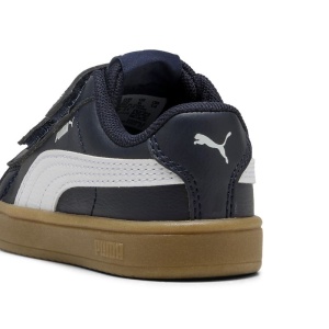 Pantofi sport baieti Puma Rickie Classic V Inf New Navy 394254-21, culoare bleumarin, inchidere dubla cu scai, talpa maro