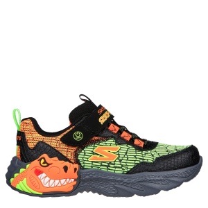 Pantofi sport băieți Skechers Dino Lights Black Orange