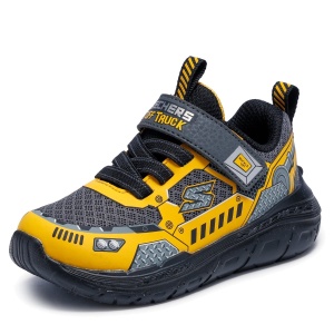 Pantofi sport băieți Skechers Skech Tracks Charcoal Yellow — vedere laterală detaliată