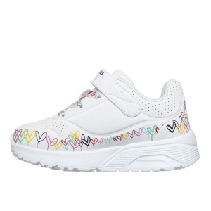 Skechers Pantofi sport fete 314091N/WMLT Uno Lite Heart Craze White Multi N incaltaminte copii bigstep