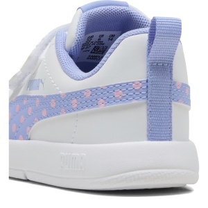 Pantofi sport fete Courtflex V3 Dotty V Inf PUMA White Lavender-Pink — detaliu călcâi