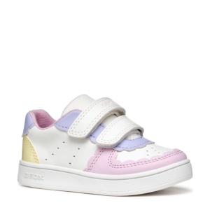 Geox Pantofi sport fete Eclyper Girl White Lt Yellow B555MA-000BC-C1372