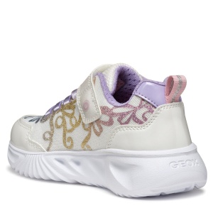Pantofi sport fete Geox Assister Girl White Multicolor — vedere din spate
